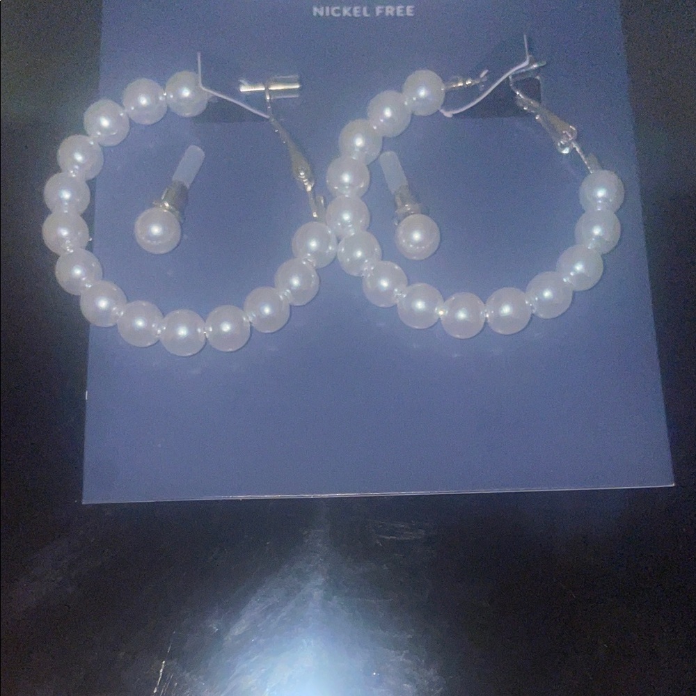 Pearl Hoop /Stud Earrings